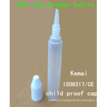 NEWEST extra long plastic ejuice bottle 10ml/5ml child proof cap=top quality ISO8317 PET/PE bottle manufactory since 2003